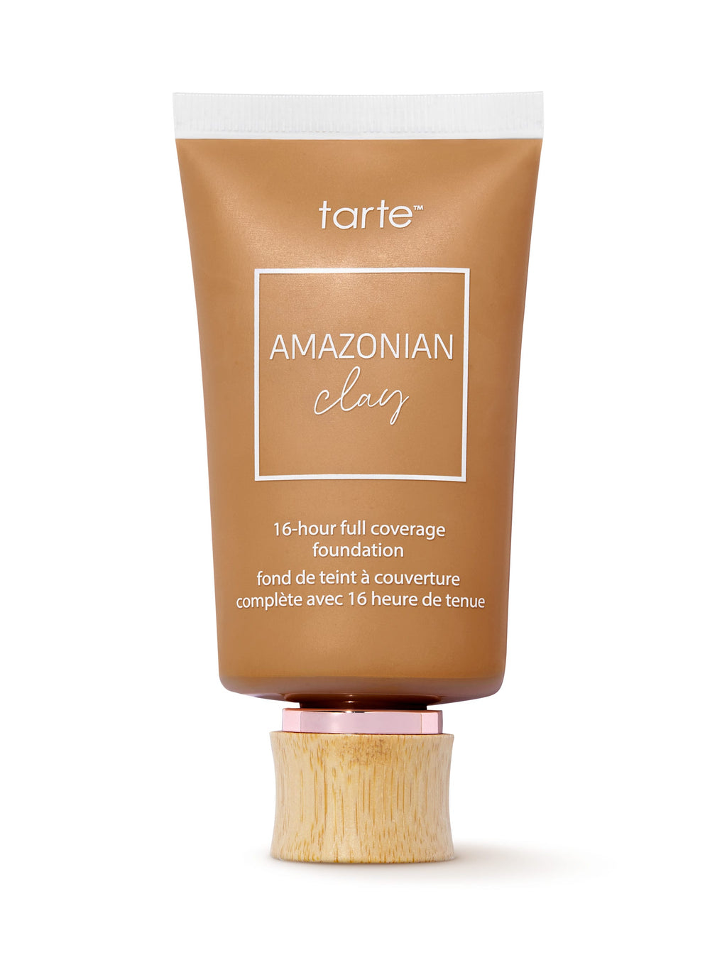 Tarte Amazonian Clay foundation tube on a white background