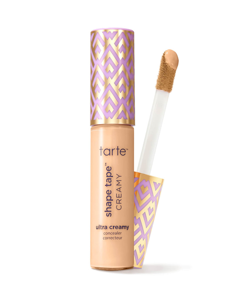 Tarte Shape Tape Creamy concealer with applicator on a white background