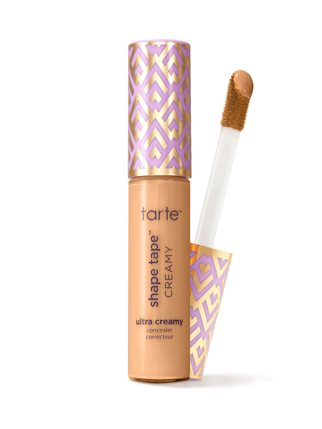 Tarte Shape Tape Creamy concealer with applicator on a white background