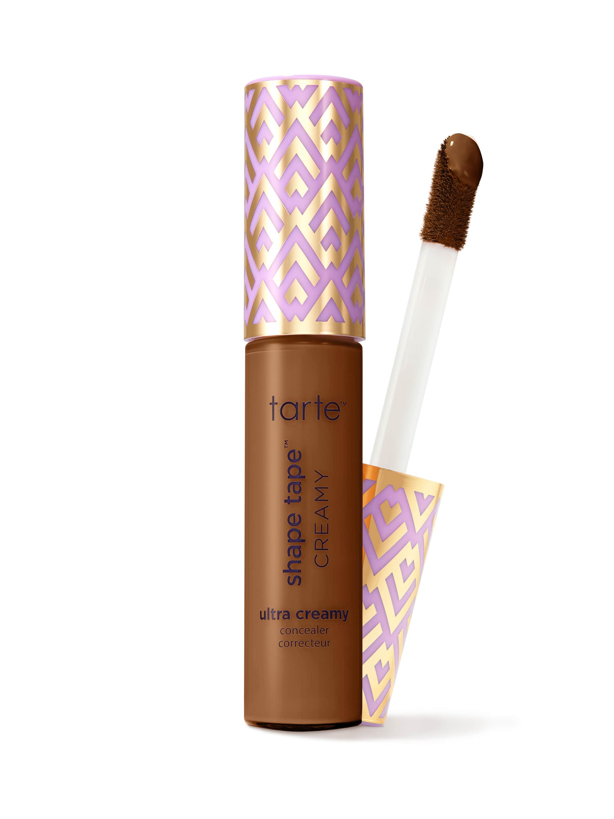Tarte Shape Tape Creamy concealer with applicator on a white background