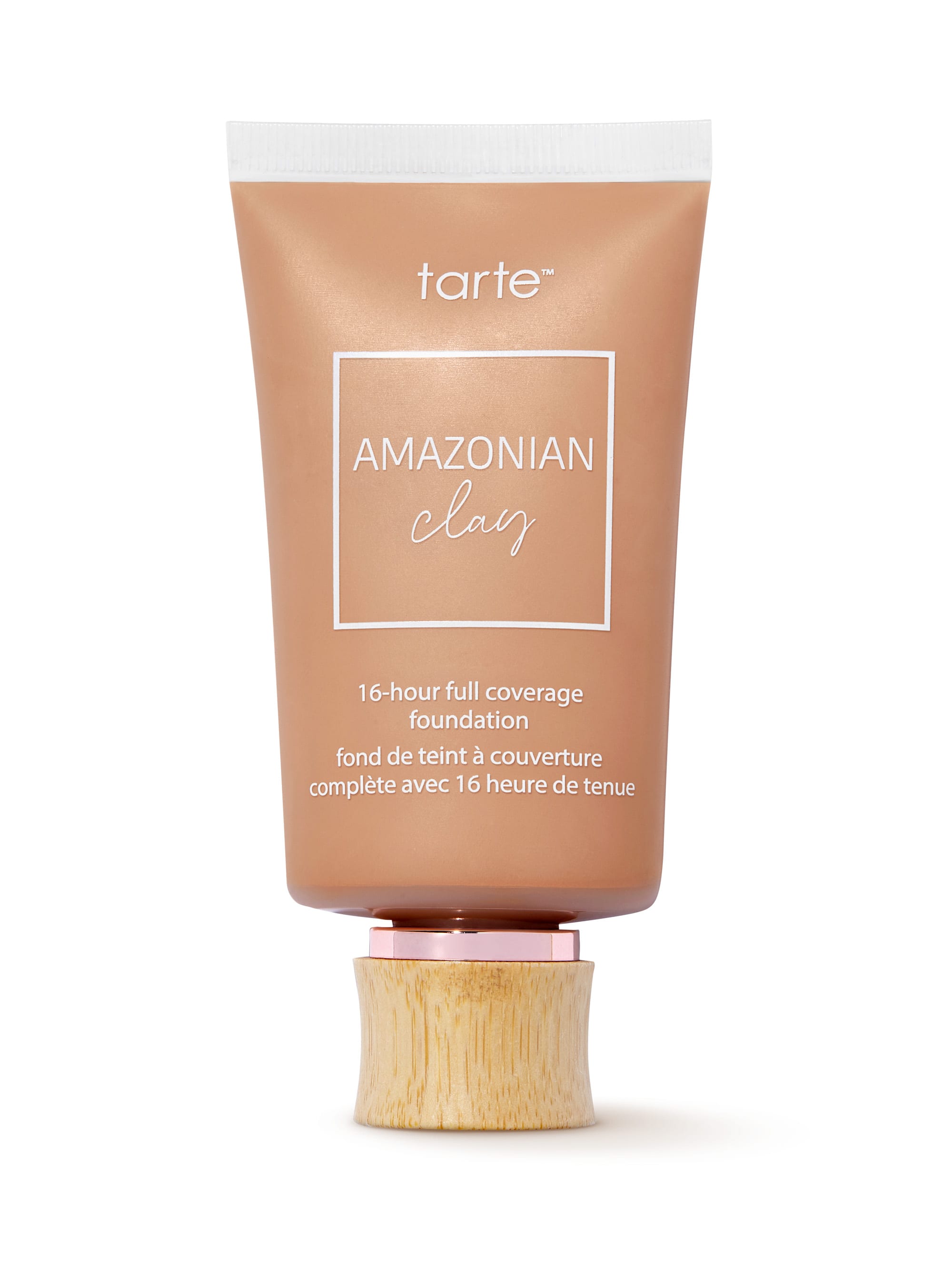 Tarte Amazonian Clay foundation tube on a white background