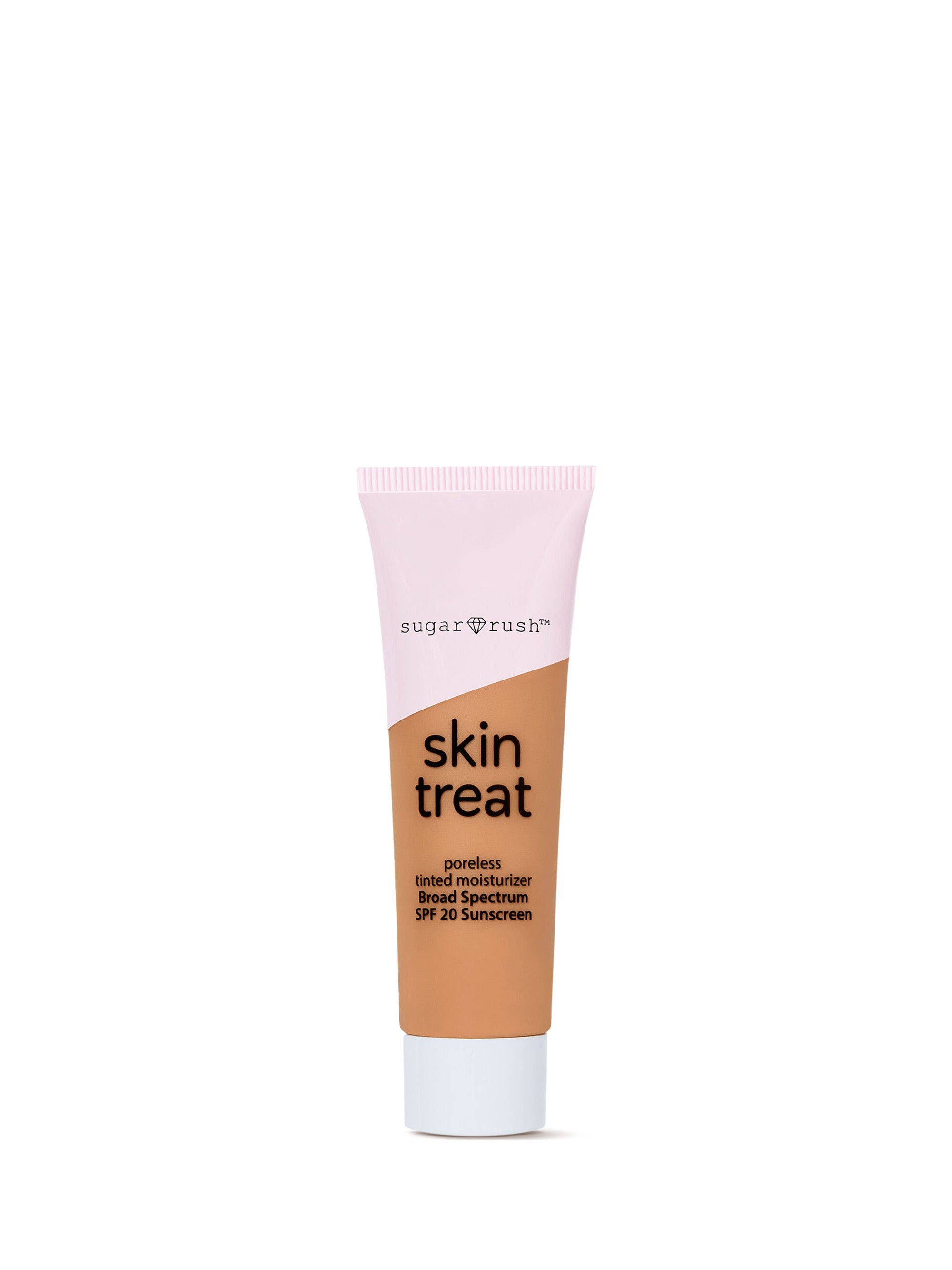 Tube of 'sugar rush' skin treat on a white background
