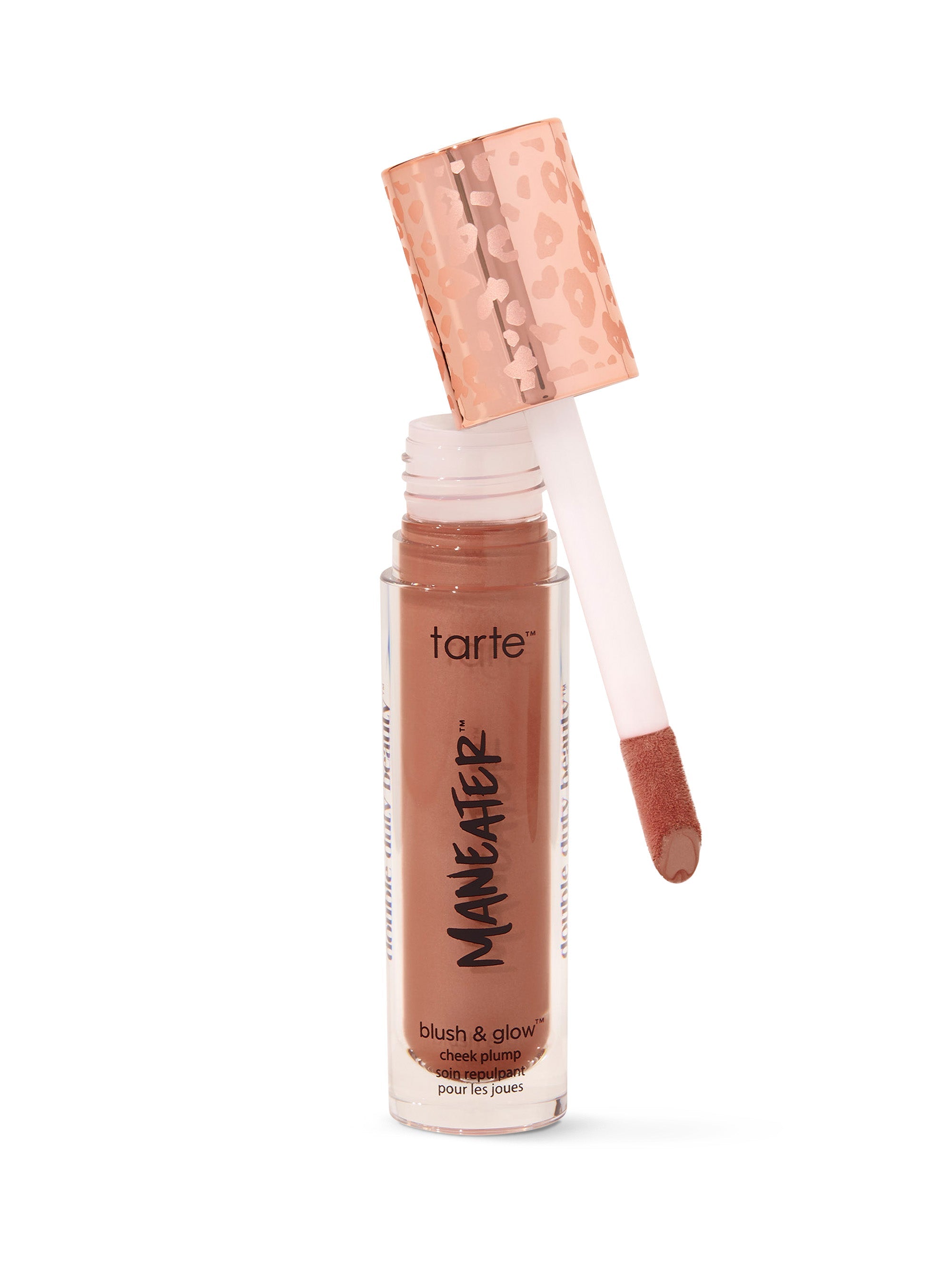 Tarte Maneater blush & glow product with applicator on a white background