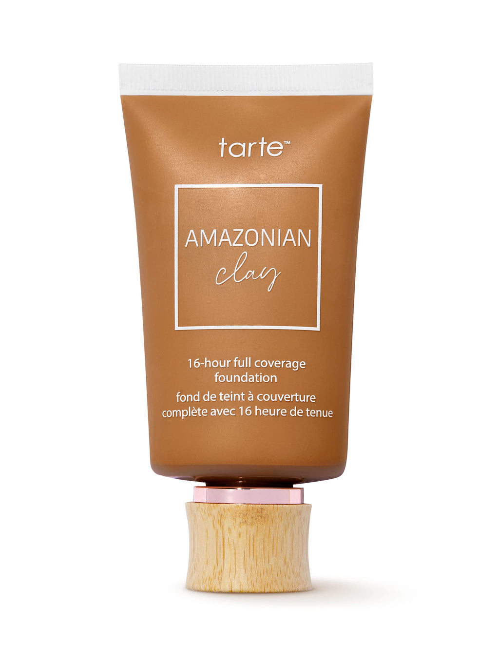 Tarte Amazonian Clay foundation tube on a white background