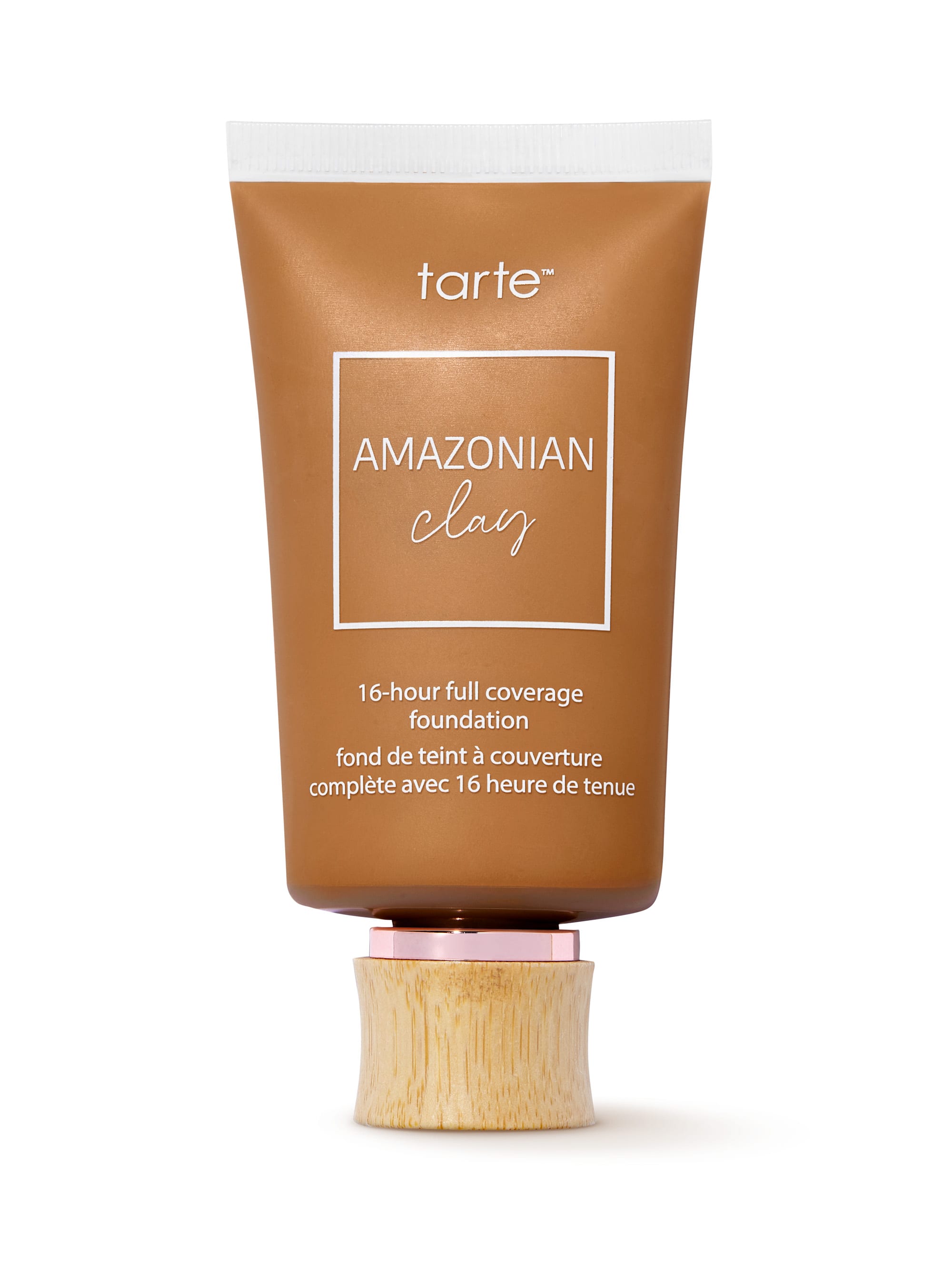 Tarte Amazonian Clay foundation tube on a white background