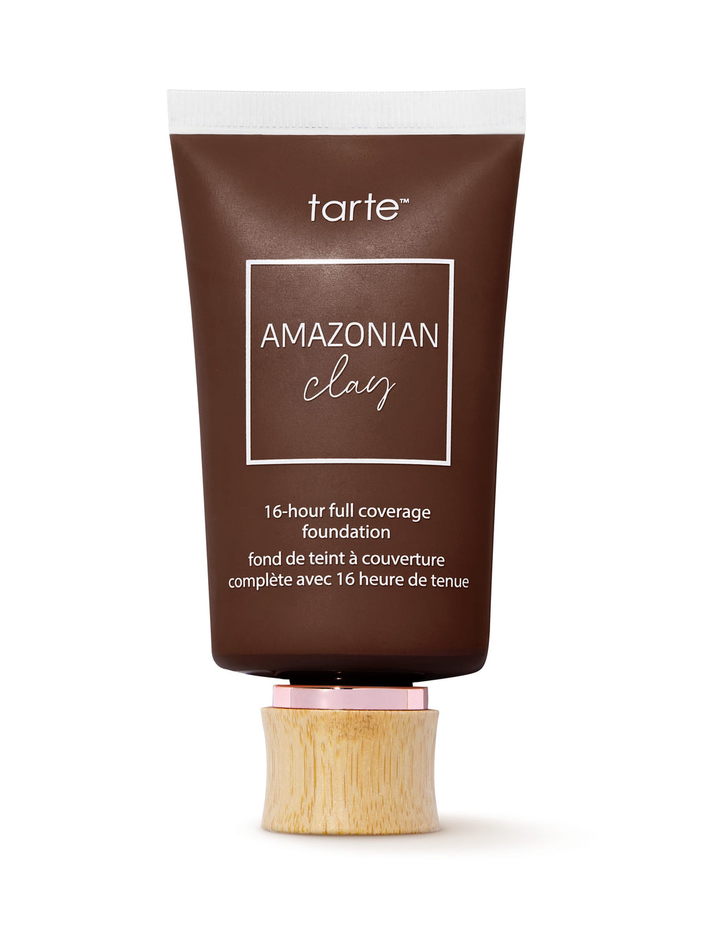 Tarte Amazonian Clay foundation tube on a white background