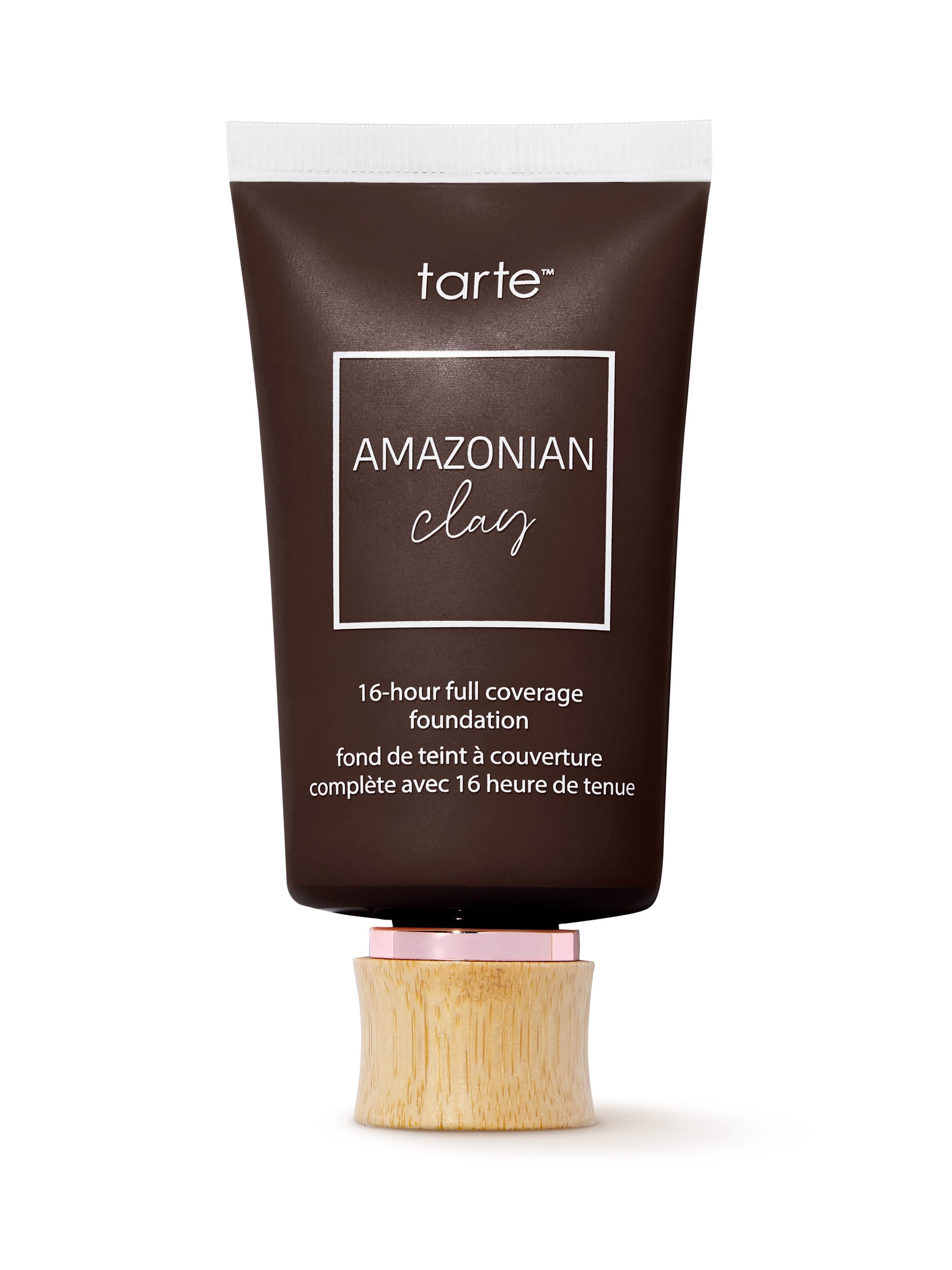 Tarte Amazonian Clay foundation tube on a white background
