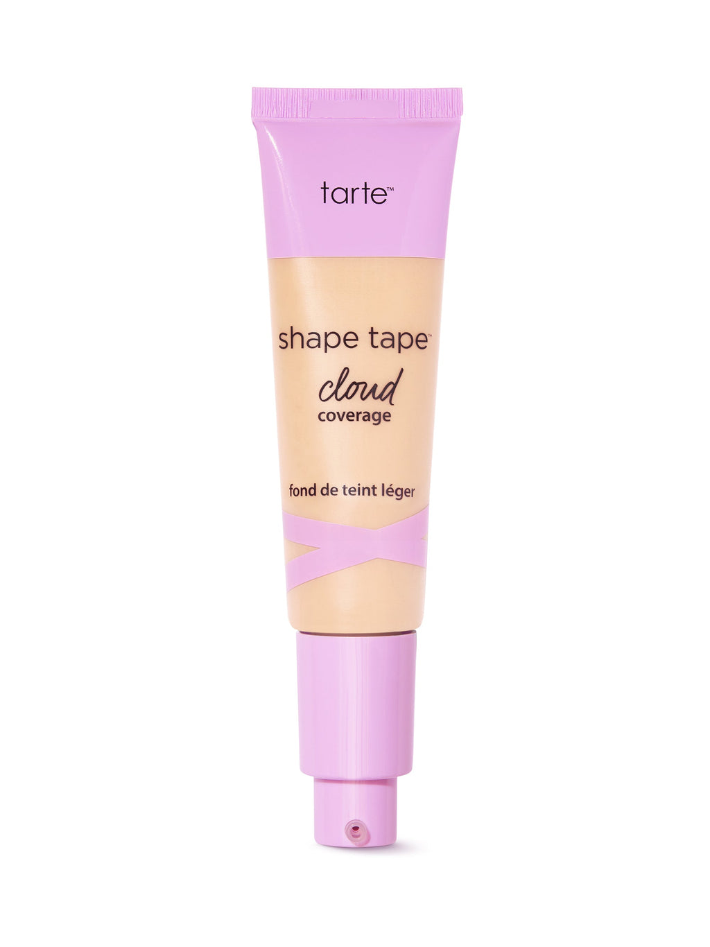 Tarte shape tape cloud cream foundation tube with pink cap on a white background