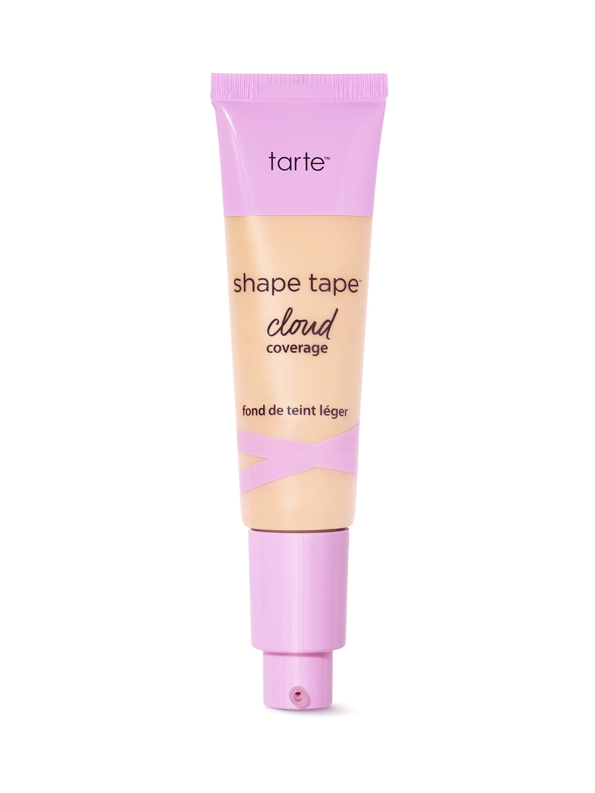 Tarte shape tape cloud cream foundation tube with pink cap on a white background