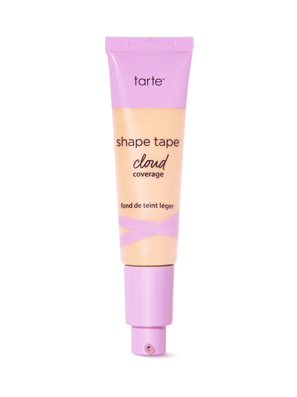 Tarte shape tape cloud cream foundation tube with pink cap on a white background
