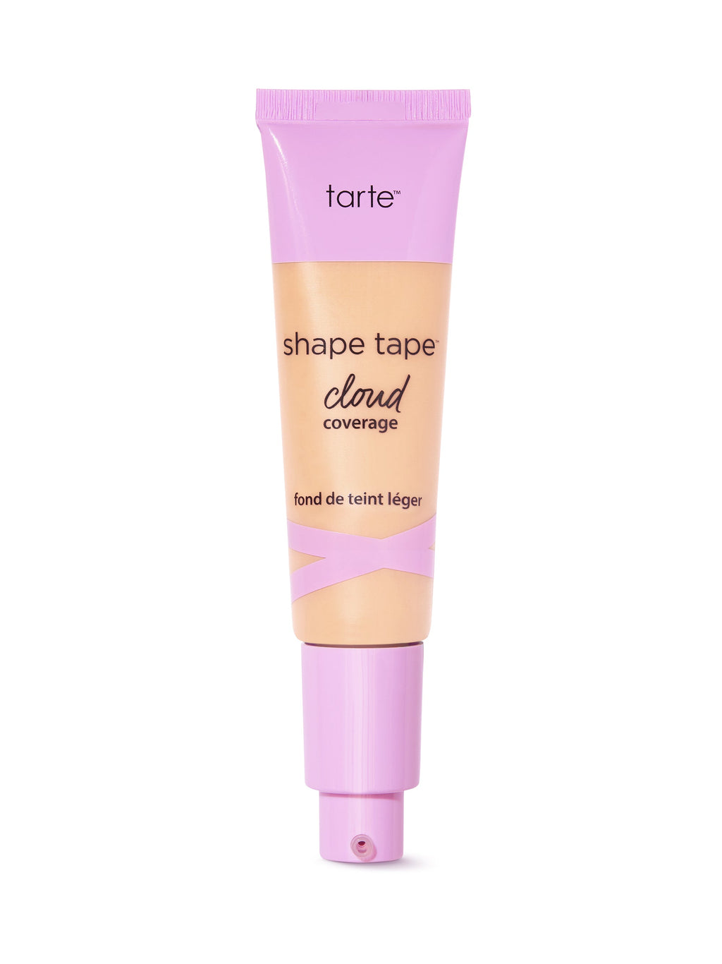 Tarte shape tape cloud cream foundation tube with pink cap on a white background