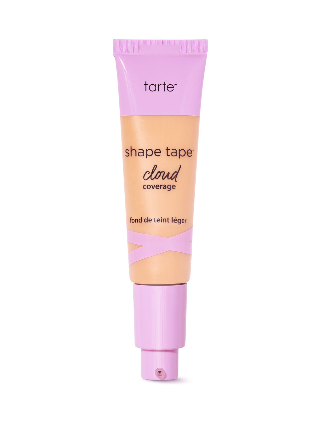 Tarte shape tape cloud cream foundation tube with pink cap on a white background