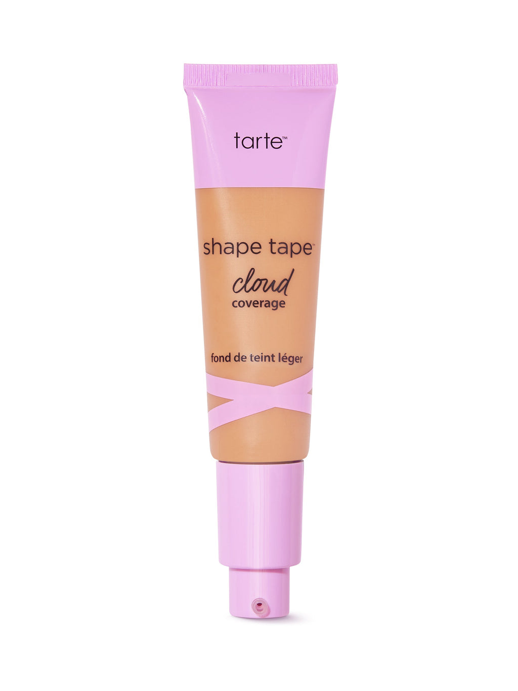 Tarte shape tape cloud cream foundation tube with pink cap on a white background