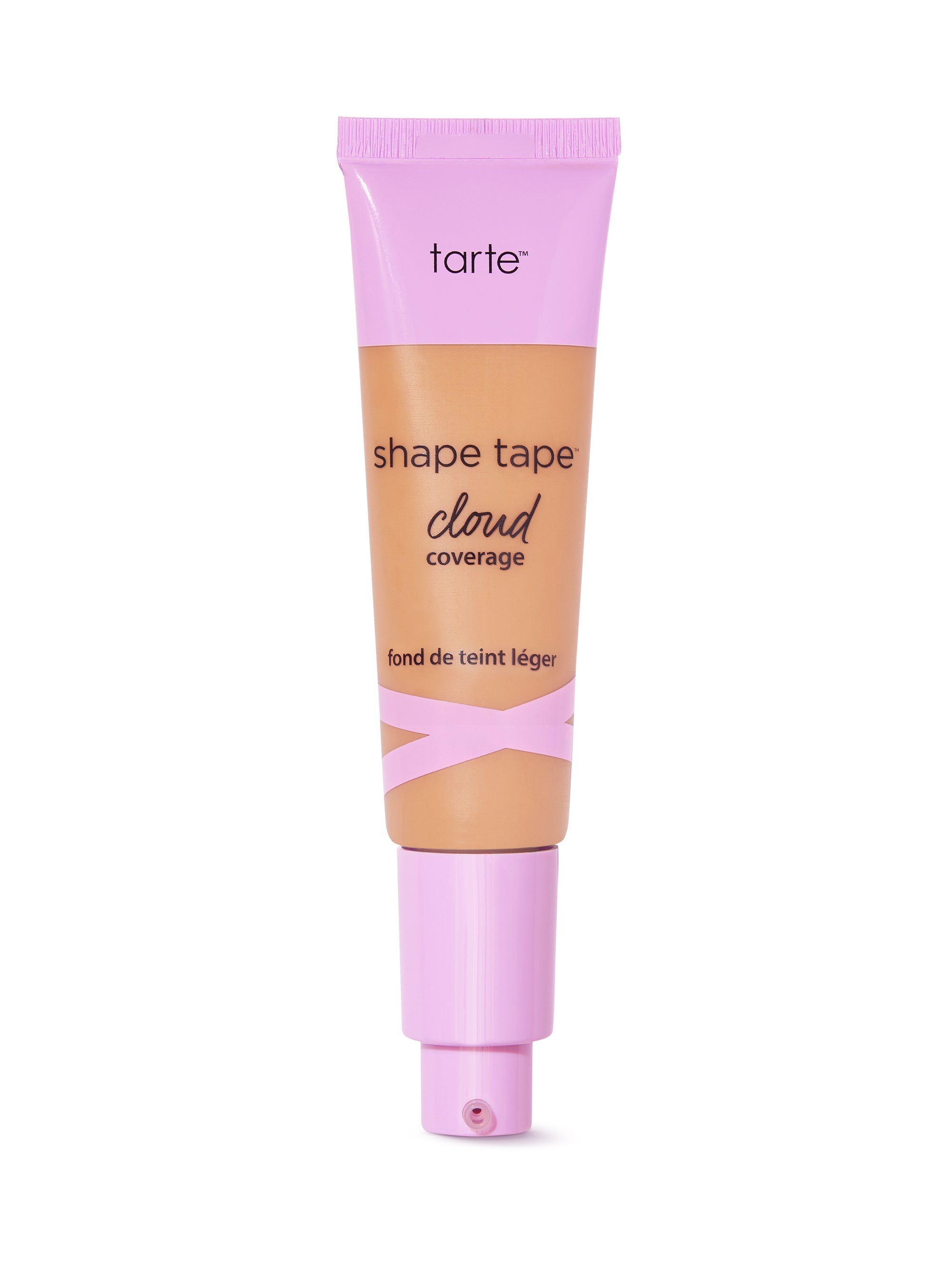 Tarte shape tape cloud cream foundation tube with pink cap on a white background