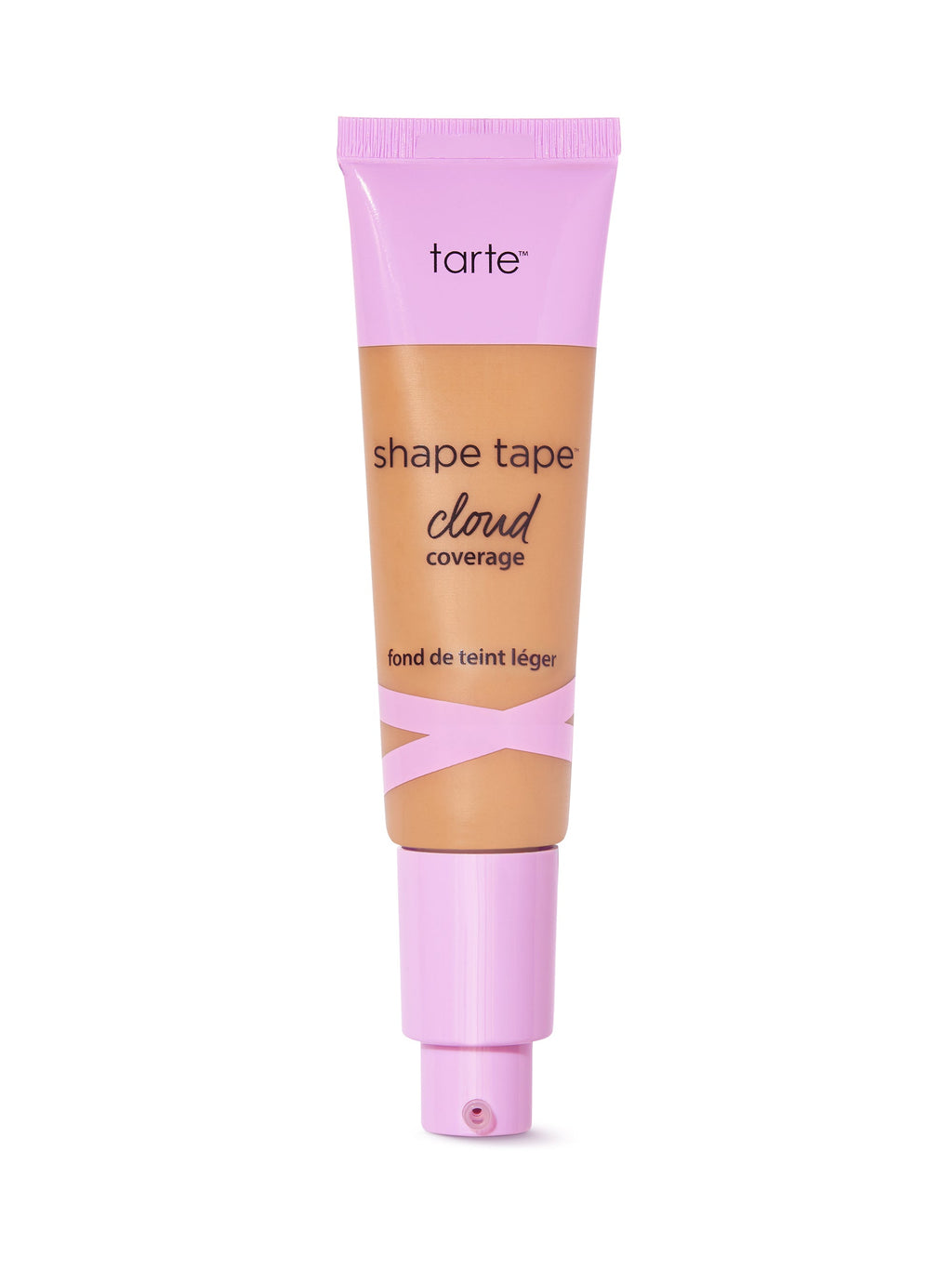 Tarte shape tape cloud cream foundation tube with pink cap on a white background