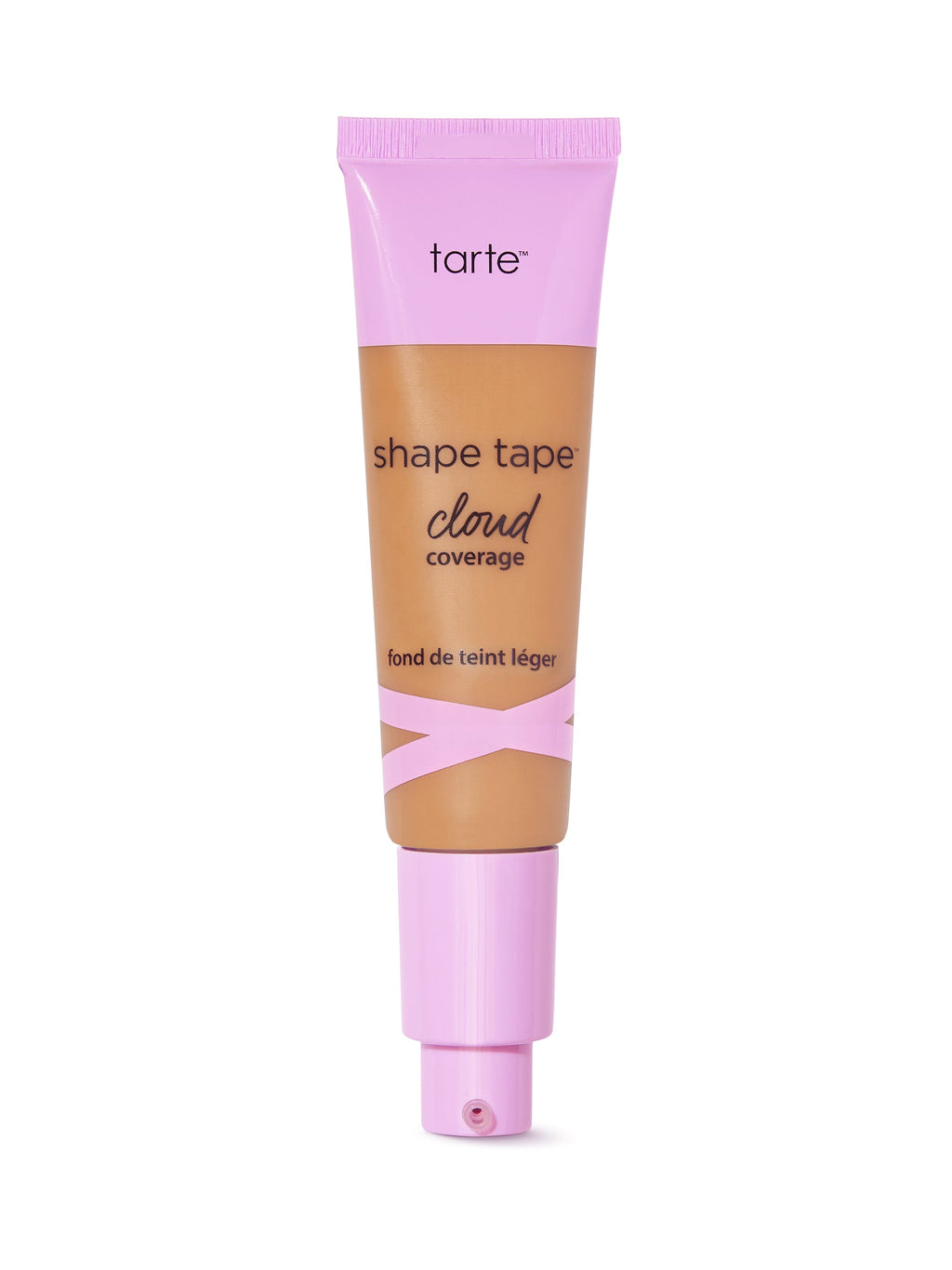 Tarte shape tape cloud cream foundation tube with pink cap on a white background