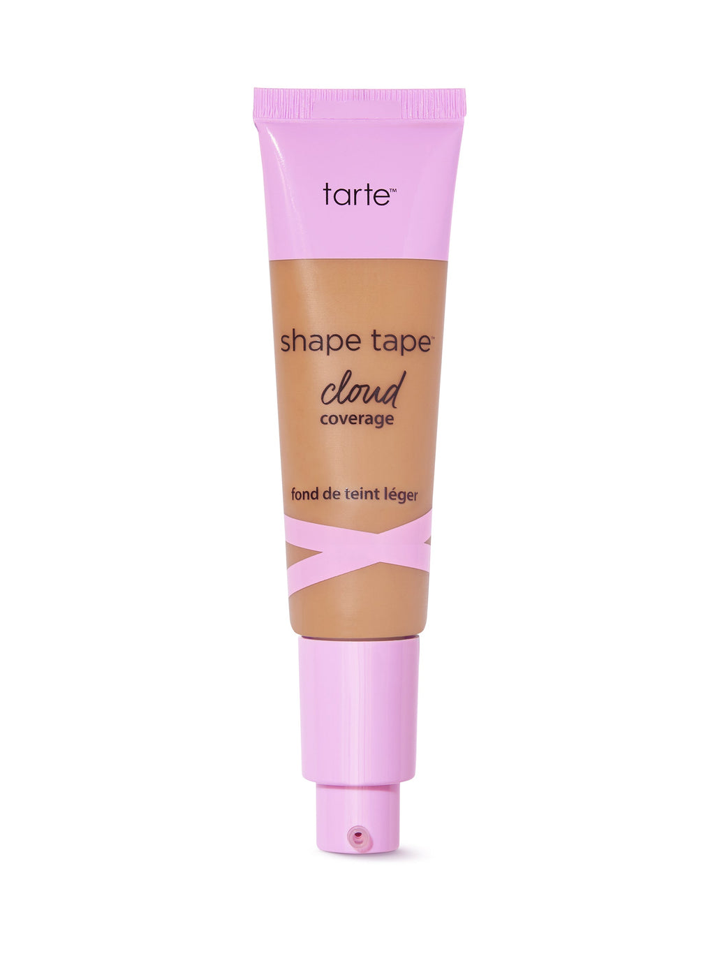 Tarte shape tape cloud cream foundation tube with pink cap on a white background
