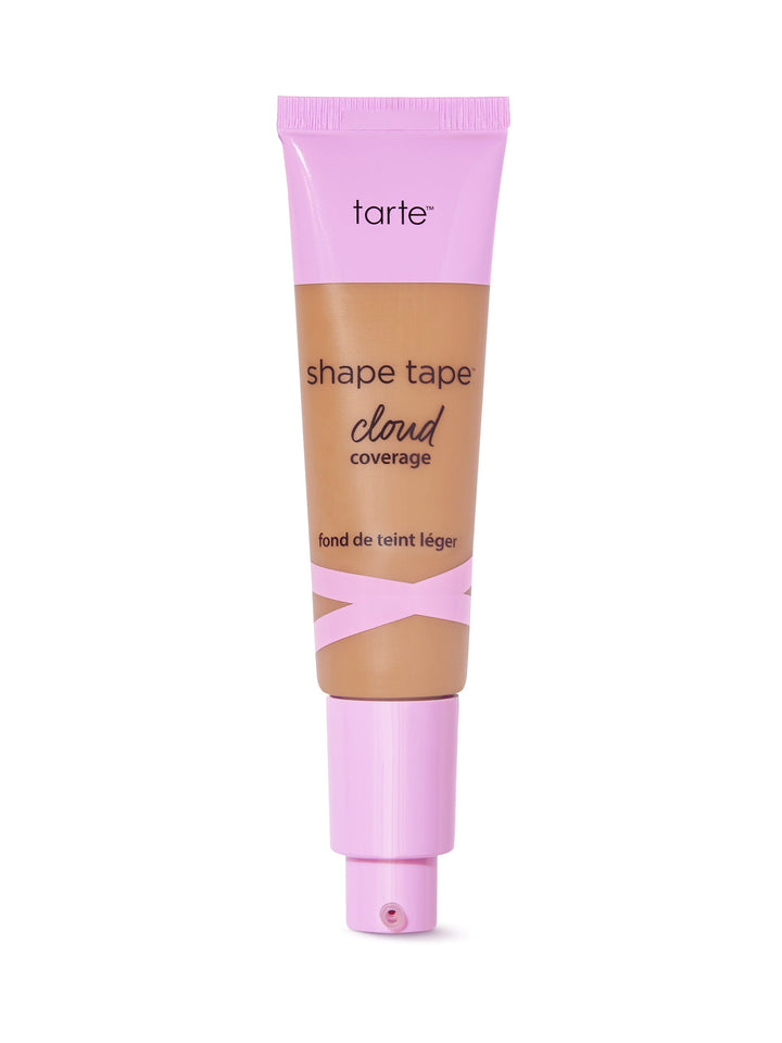 Tarte shape tape cloud cream foundation tube with pink cap on a white background