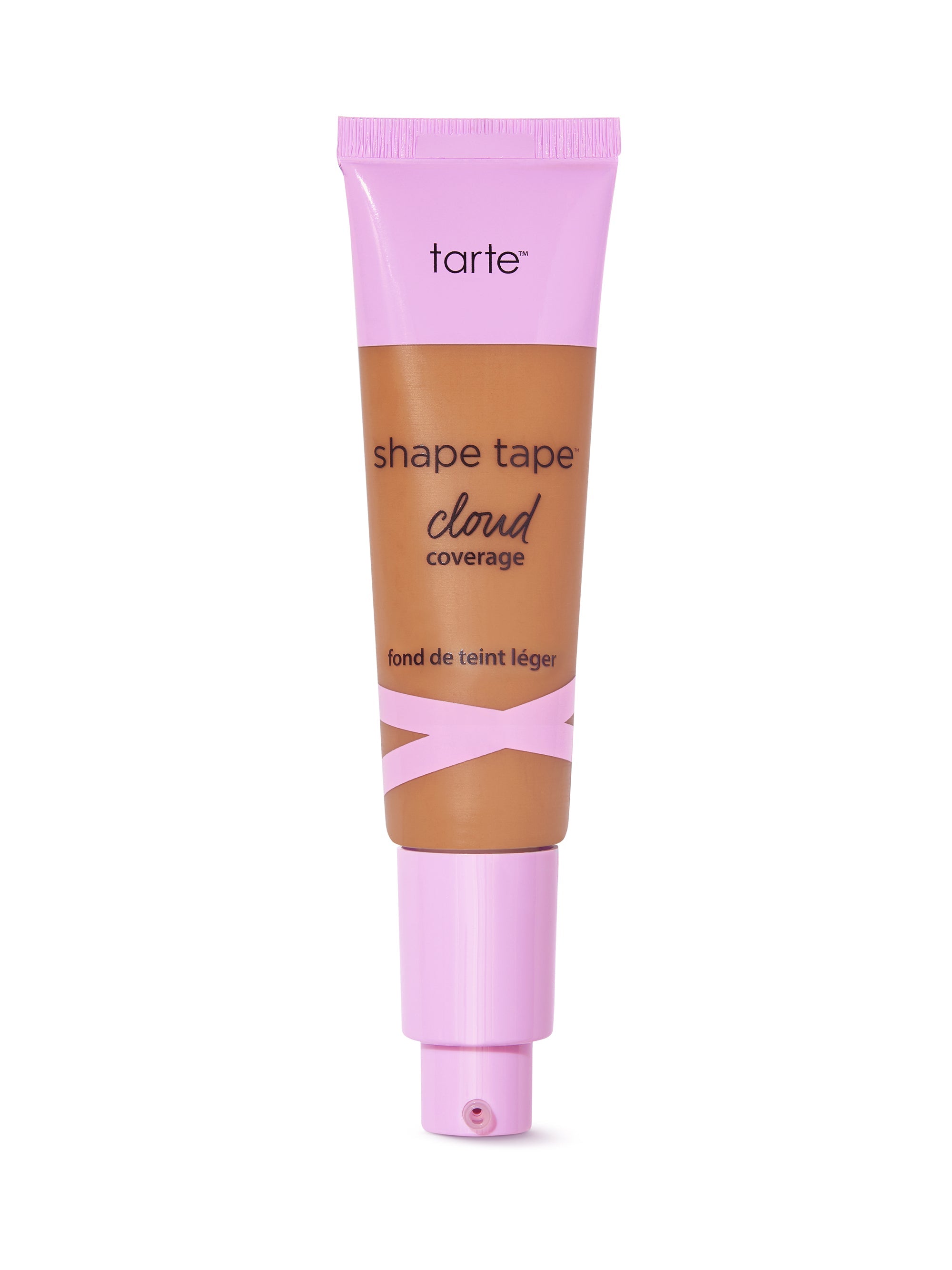 Tarte shape tape cloud cream foundation tube with pink cap on a white background