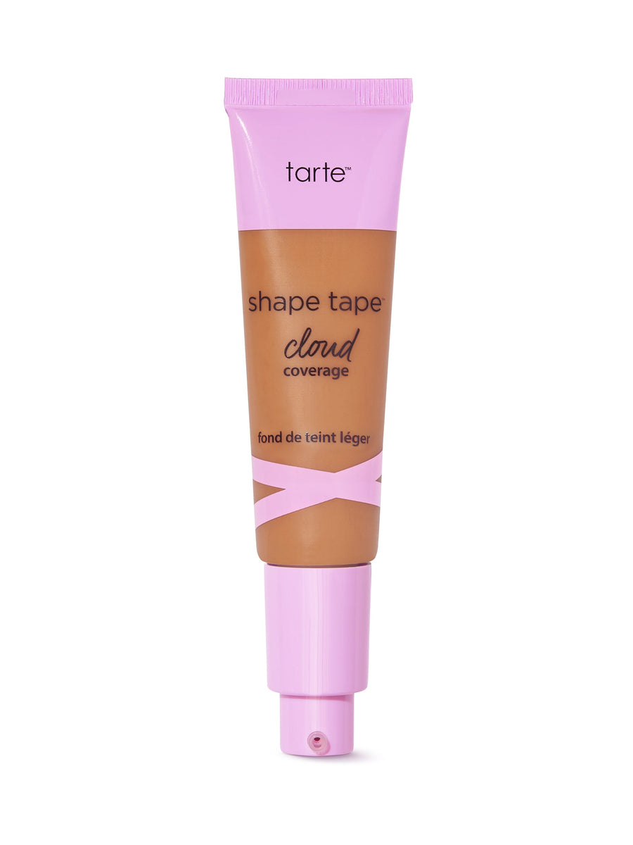 Tarte shape tape cloud cream foundation tube with pink cap on a white background