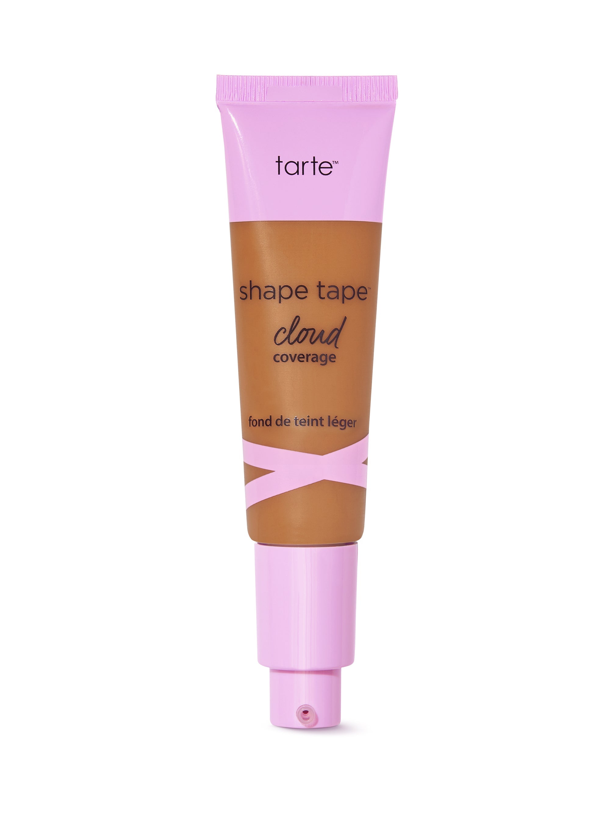 Tarte shape tape cloud cream foundation tube with pink cap on a white background
