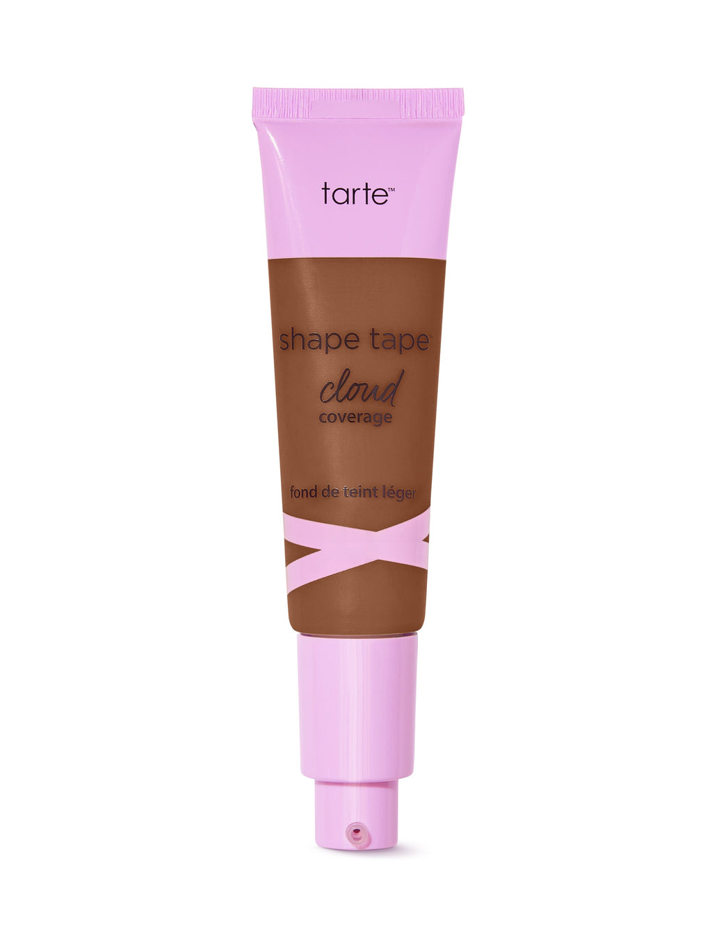 Tarte shape tape cloud cream foundation tube with pink cap on a white background