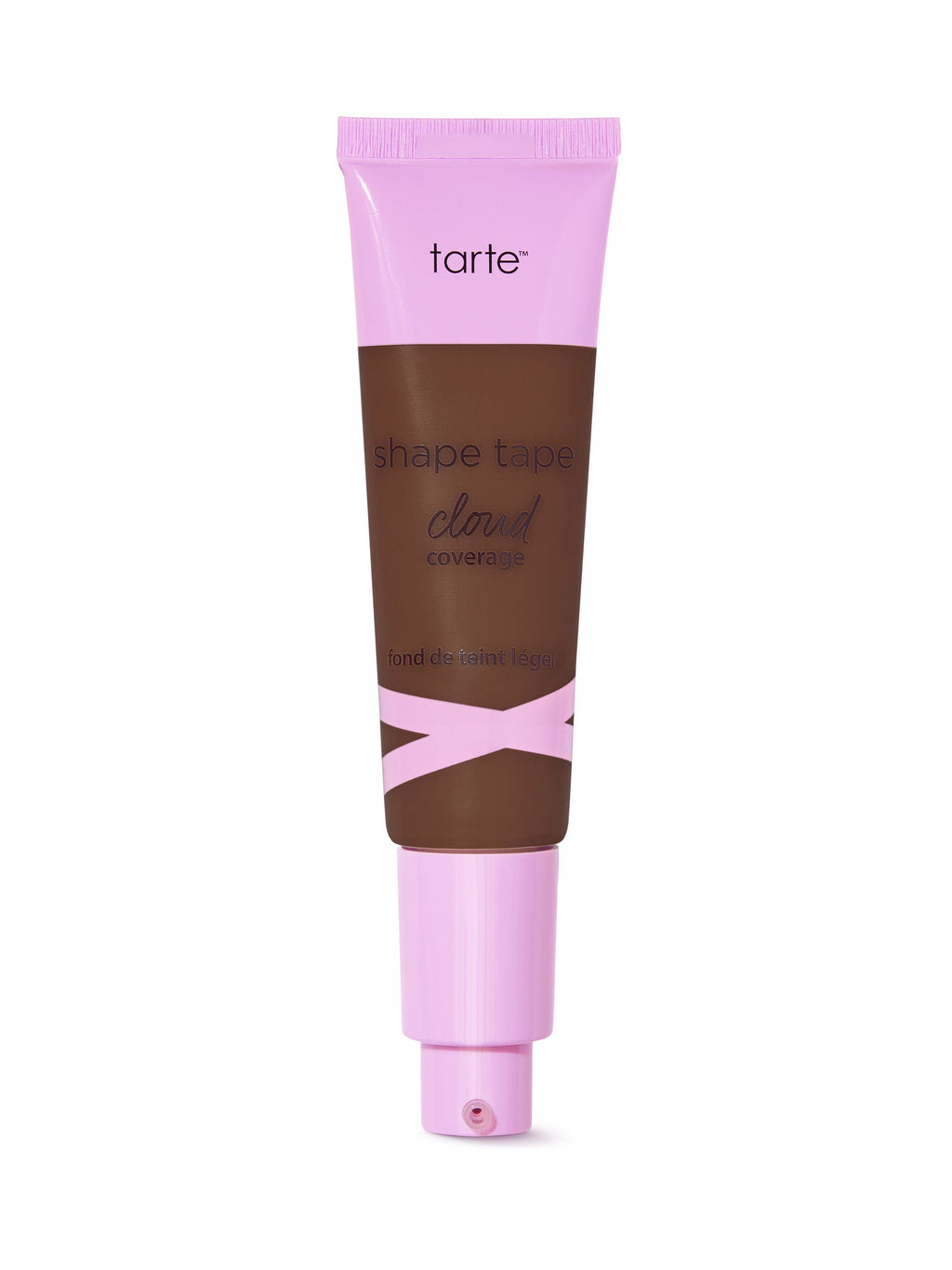 Tarte shape tape cloud cream foundation tube with pink cap on a white background
