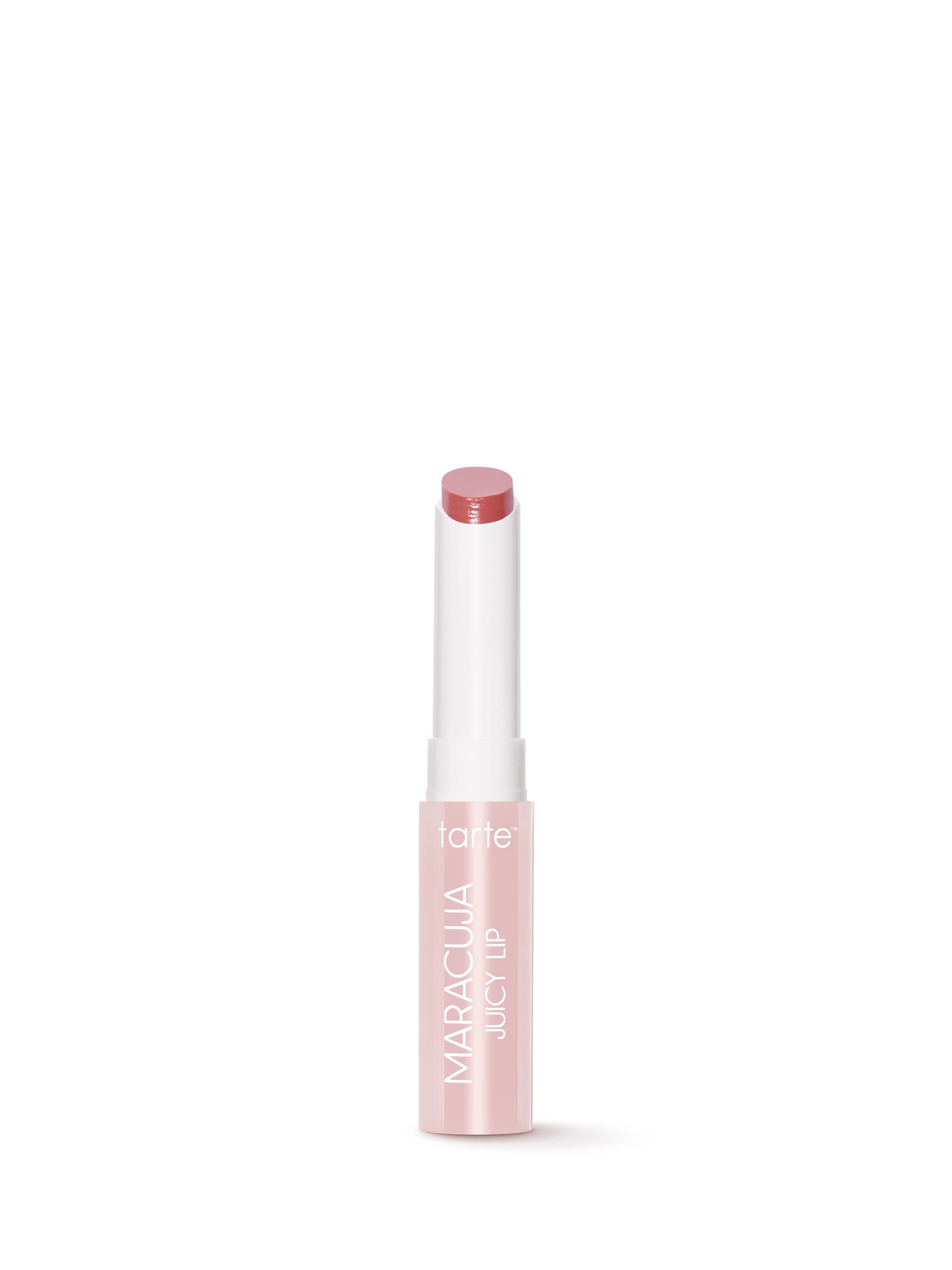 Lip balm with 'tarte' branding on a white background