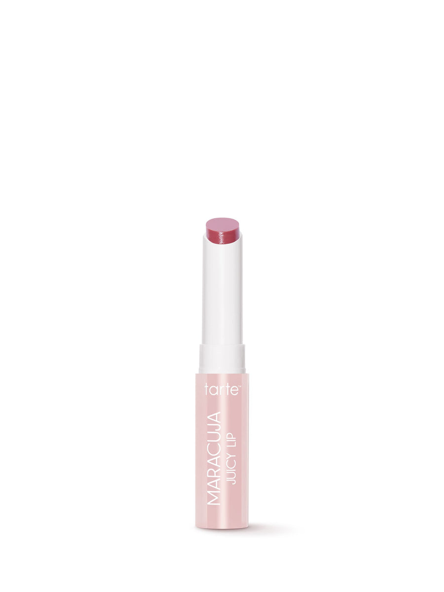 Lip balm with a white cap and pink body on a white background