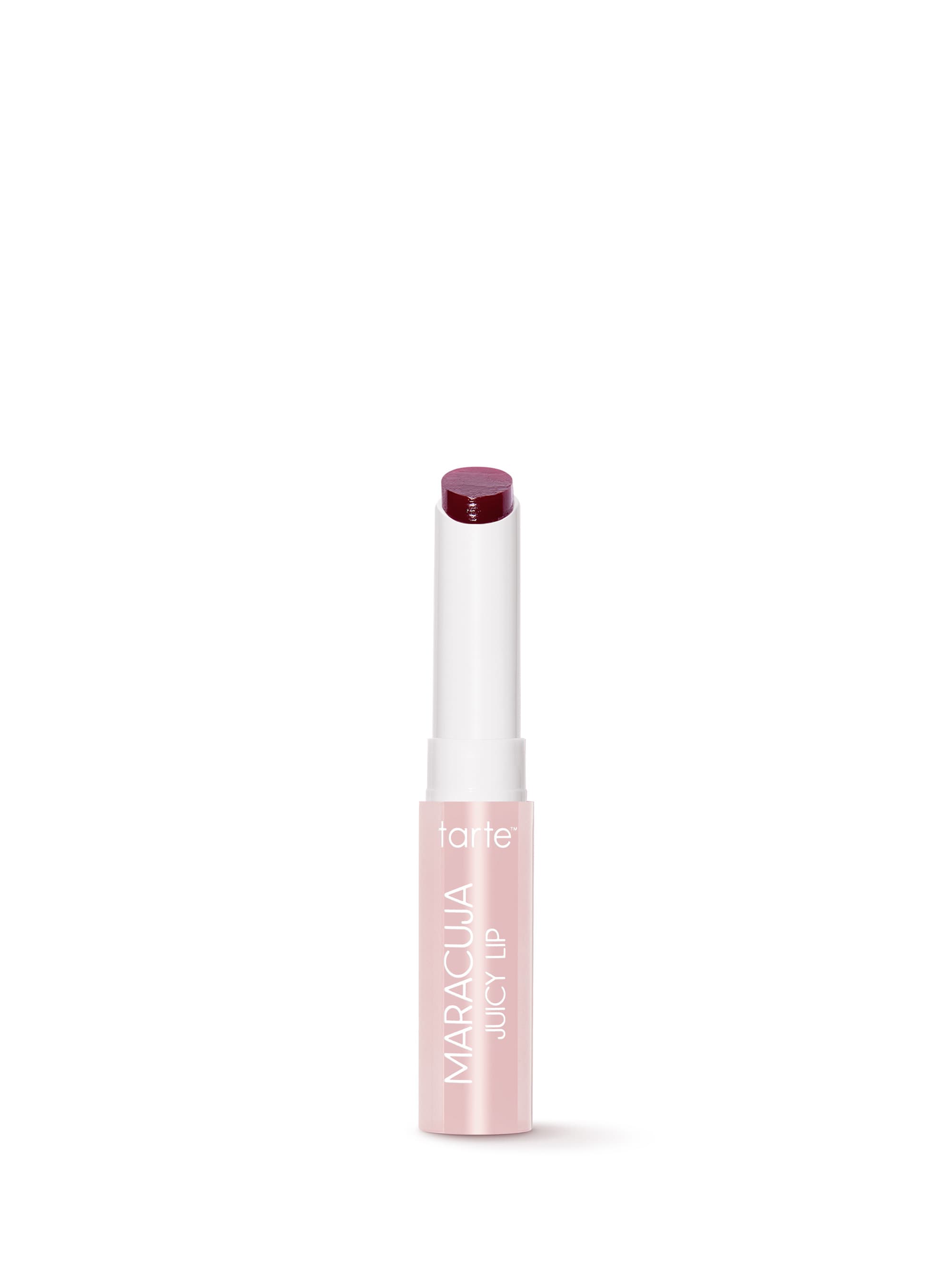 Lip balm with a white cap and pink body on a white background