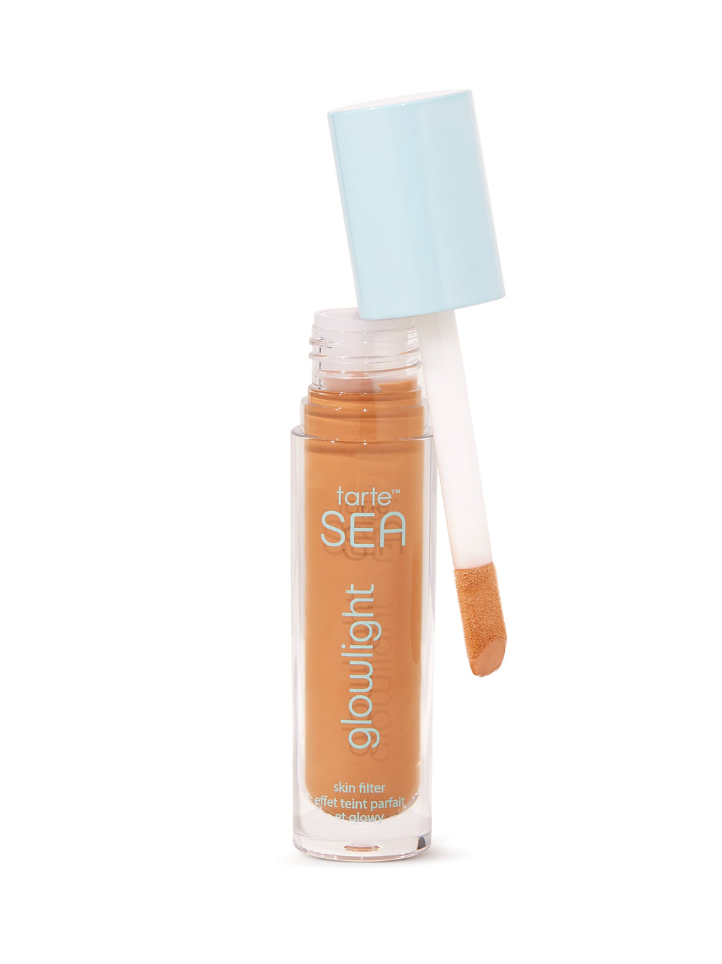 Tarte SEA Glowlight skin filter with applicator on a white background