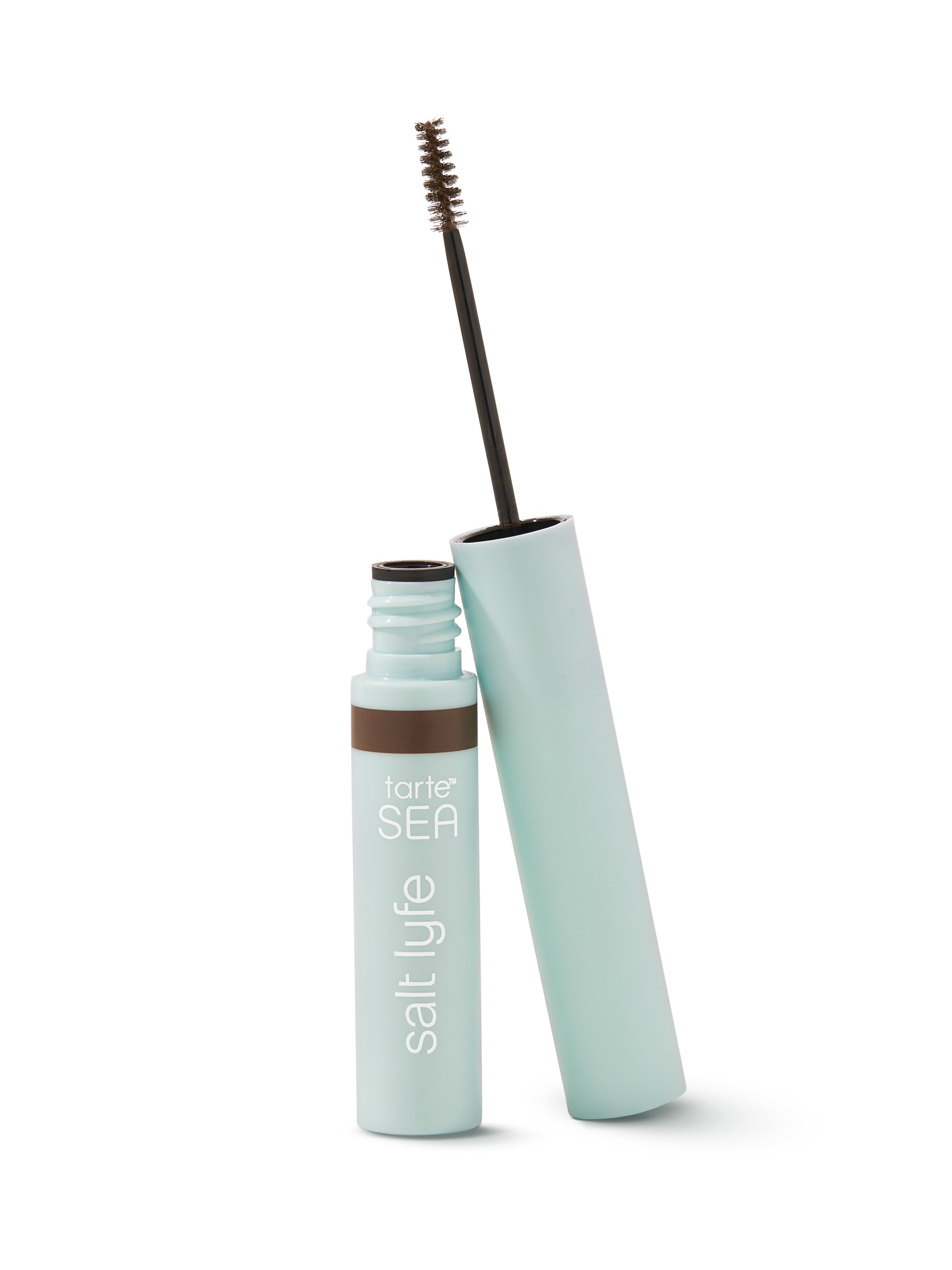Brow gel with a light blue casing on a white background
