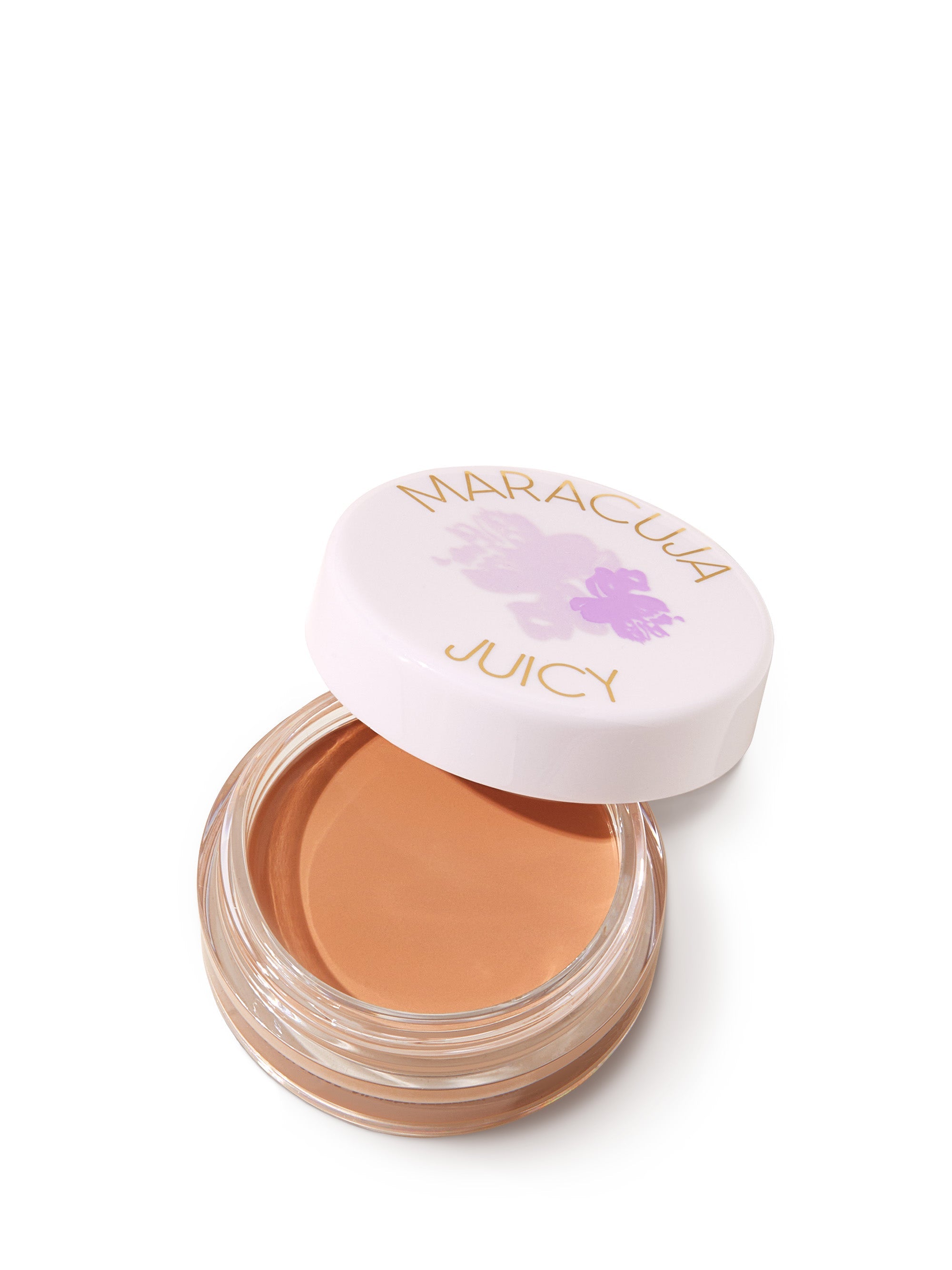 Cosmetic container with a brown shade on a white background, featuring the brand 'Maracuja'.