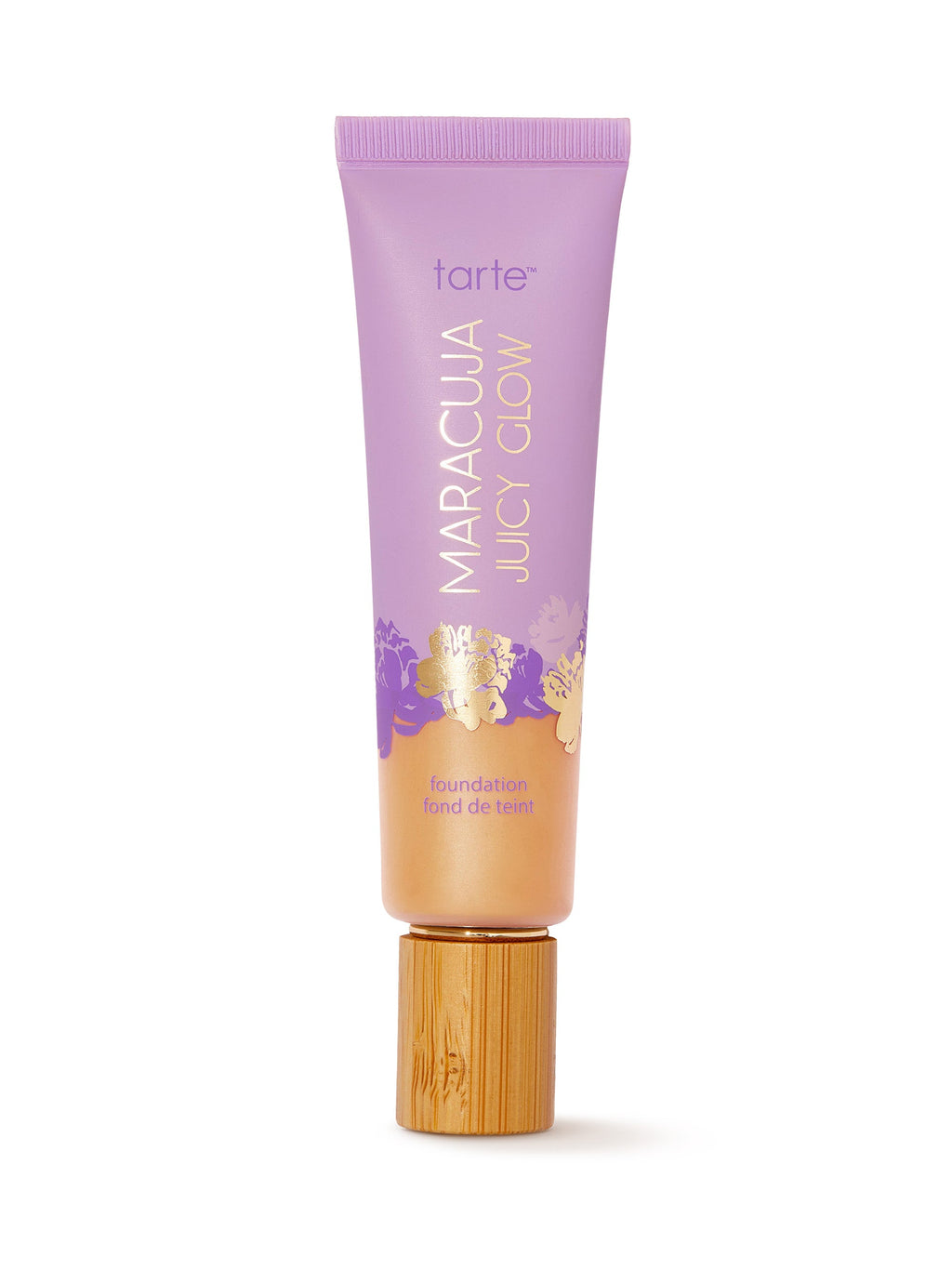 Tarte Maracuja Juicy Glow foundation bottle on a white background
