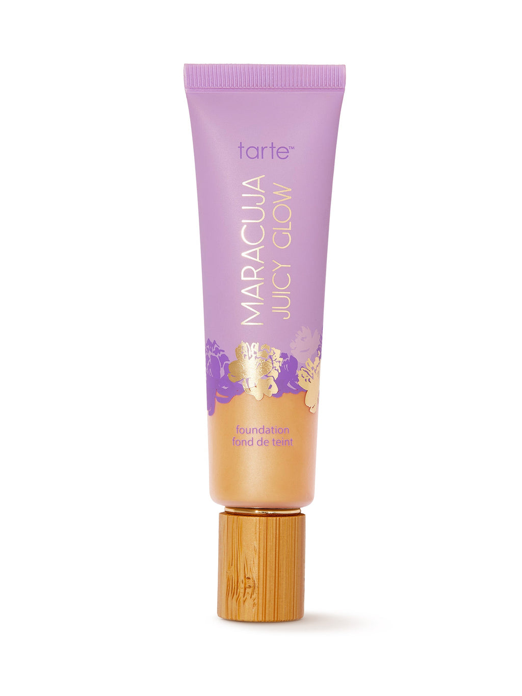 Tarte Maracuja Juicy Glow foundation bottle on a white background