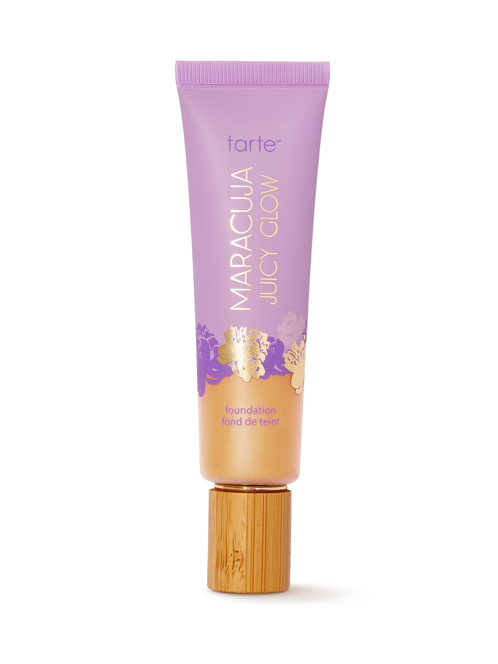 Tarte Maracuja Juicy Glow foundation bottle on a white background
