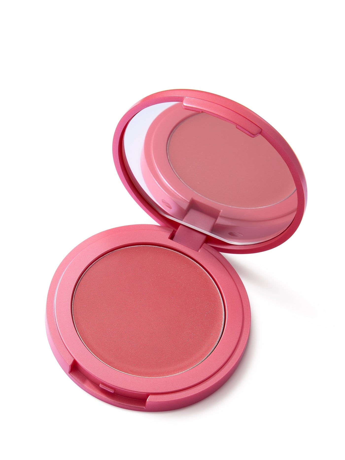 Compact blush with mirror on a white background