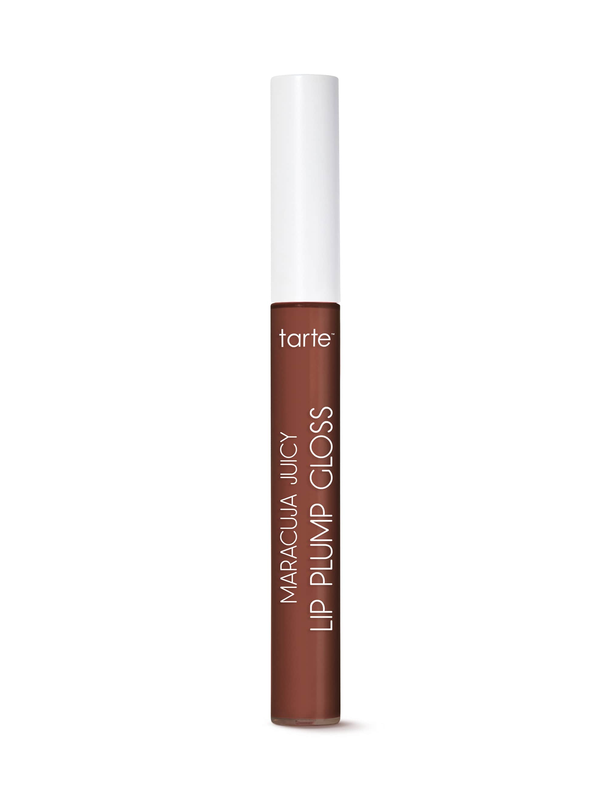 Tarte lip gloss with white cap on a white background