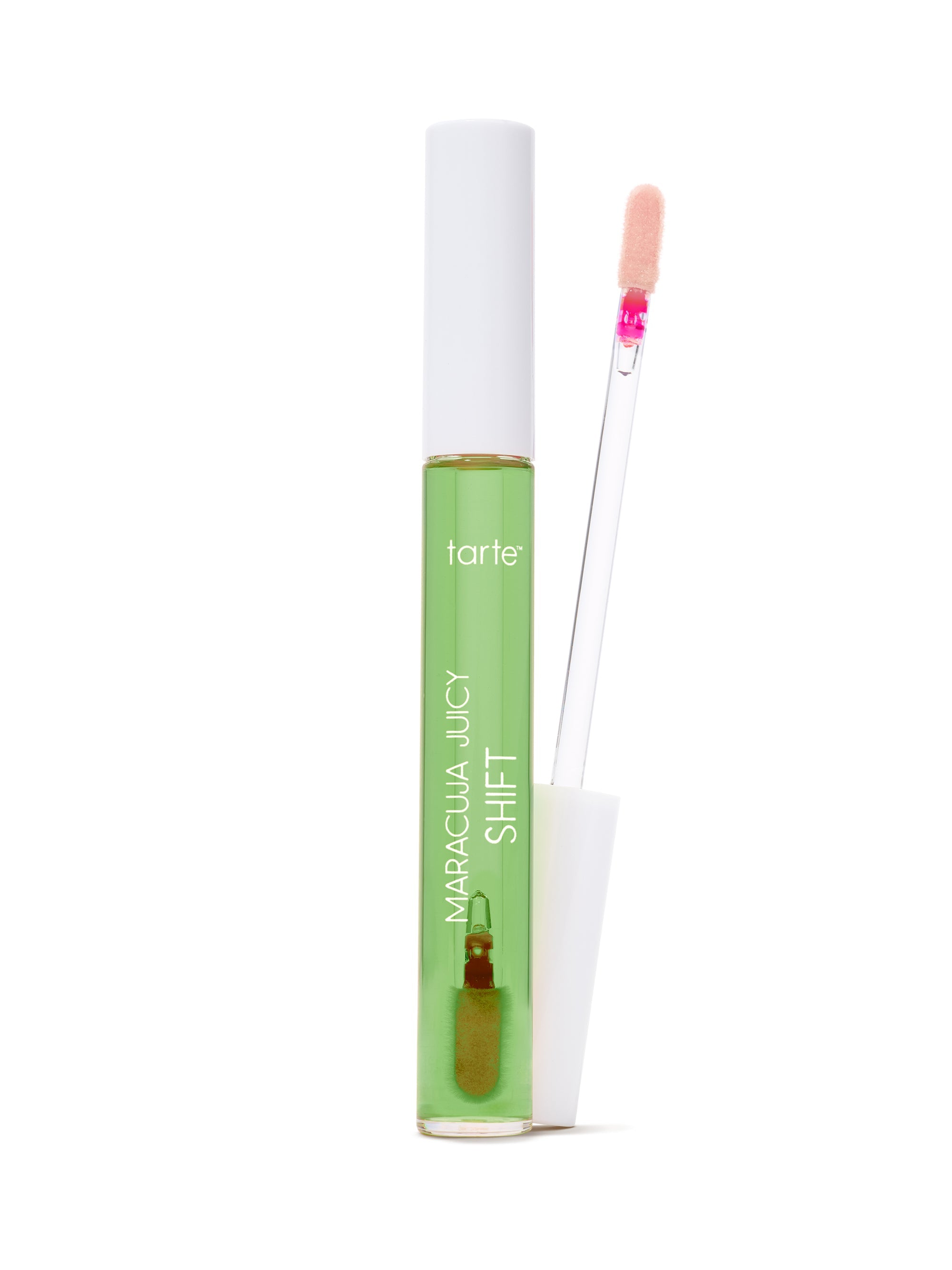 Tarte lip gloss with applicator on a white background
