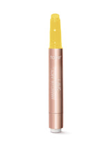 Tarte Cosmetics lip product with yellow cap and rose gold body on a white background